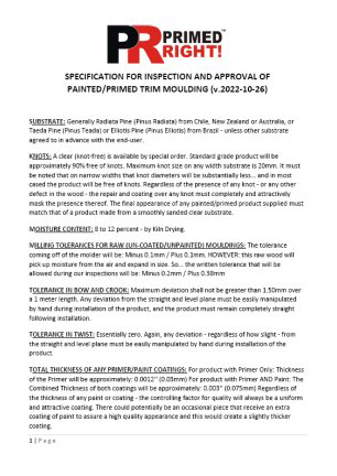 Primed Right Technical Specifications