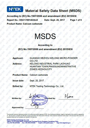 SDS - Calcium Tri-carbonate powder MSDS